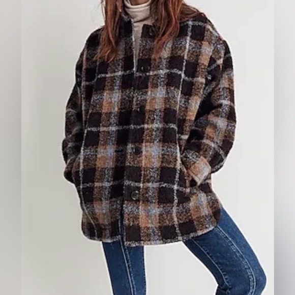 Madewell Jackets & Blazers - NWT $268 Madewell Belrose Shirt Jacket Coat in Cassel Plaid Size M